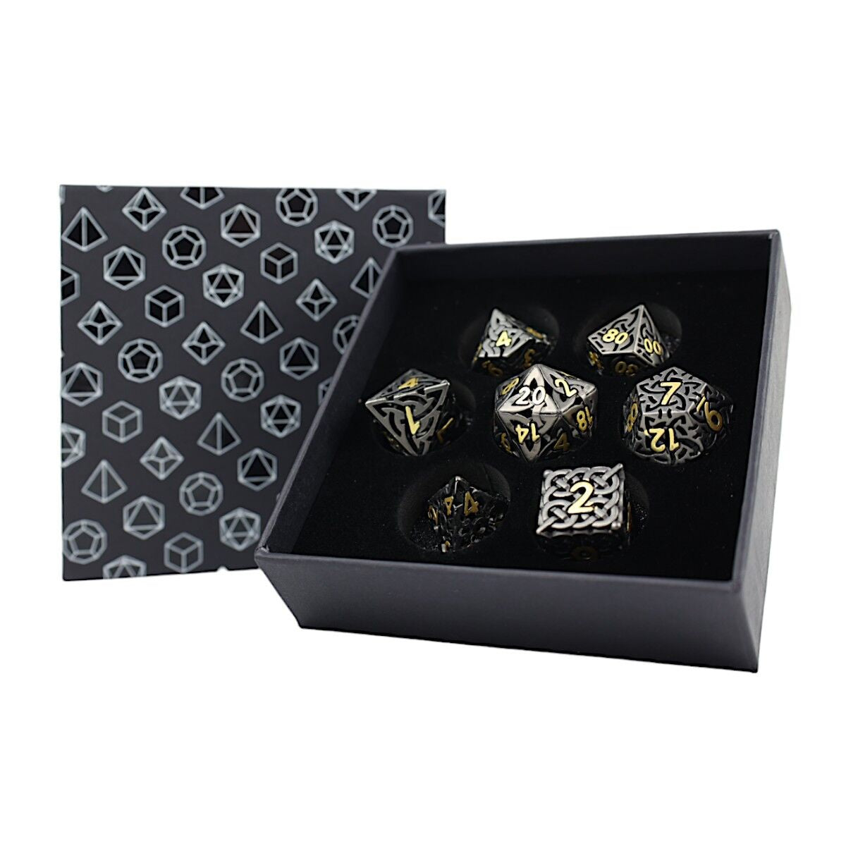 LPG METAL RPG DICE SET - CELTIC BLACK & GOLD