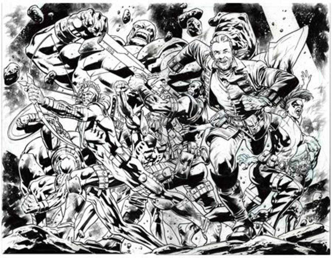 Redcoat #15 Cover E Bryan Hitch Youngblood Team Up Bw Virgin Wraparound Variant