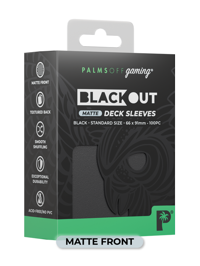 PALMS OFF BLACKOUT MATTE DECK SLEEVES - BLACK