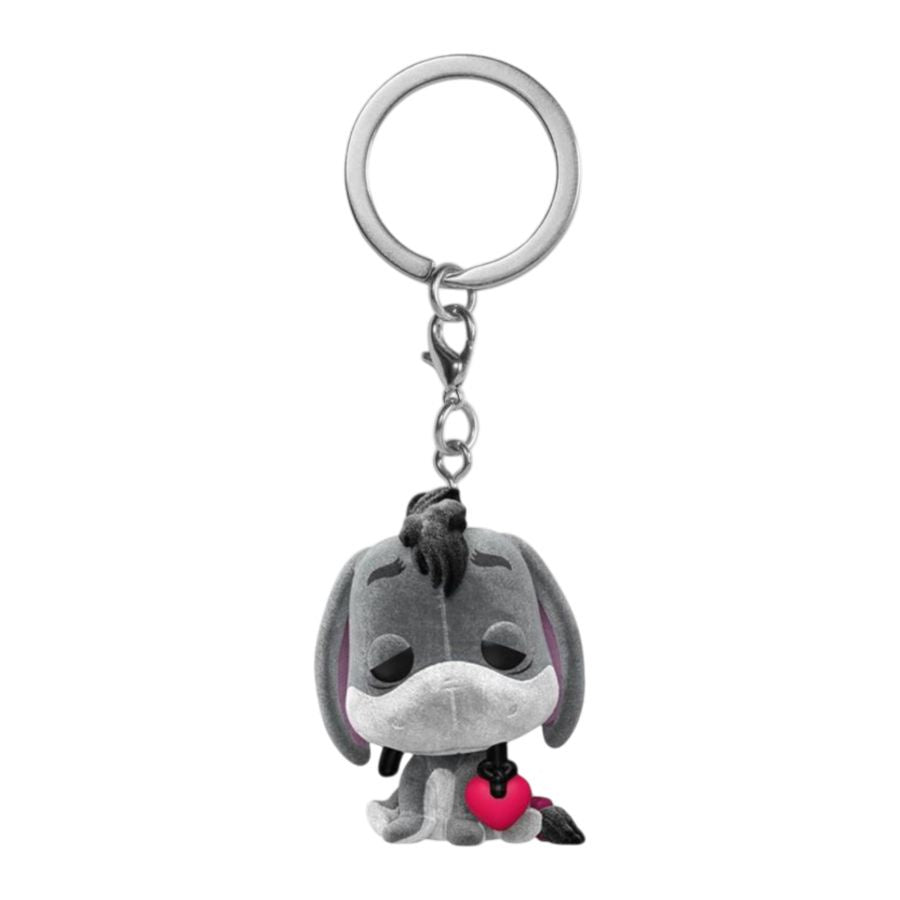 POP! DISNEY: WINNIE THE POOH: EEYORE WITH HEART FLOCKED KEYCHAIN