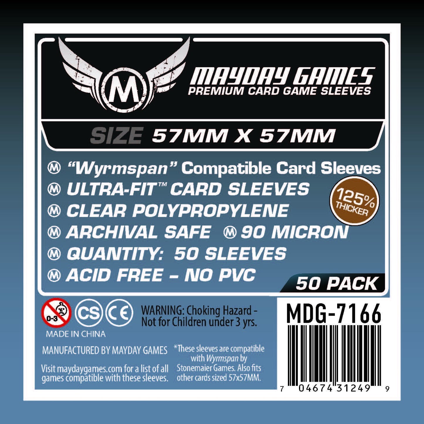 MAYDAY PREMIUM 50 PACK 57 X 57 MM (Wyrmspan Compatible) CARD SLEEVES