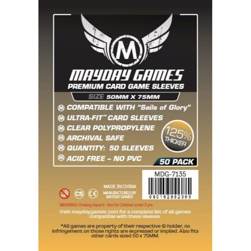 MAYDAY PREMIUM 50 PACK 50 x 75 MM CARD SLEEVES