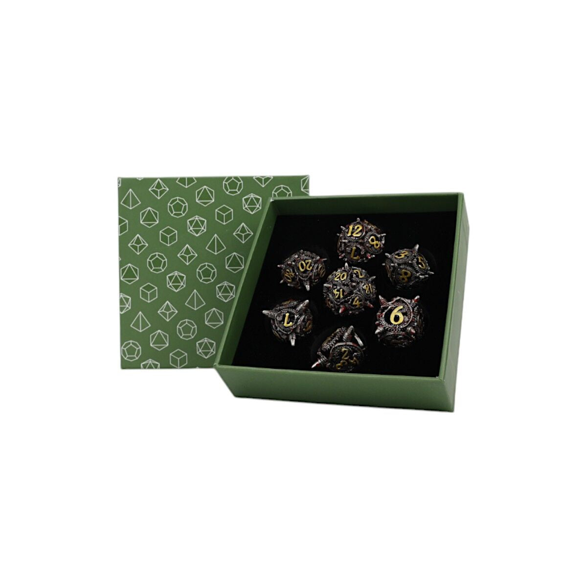 LPG METAL RPG DICE SET - XENO HOLLOW DICE BLOODIED METAL