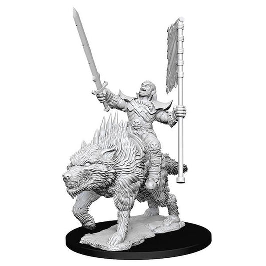PATHFINDER BATTLES DEEP CUTS UNPAINTED MINI: ORC ON DIRE WOLF
