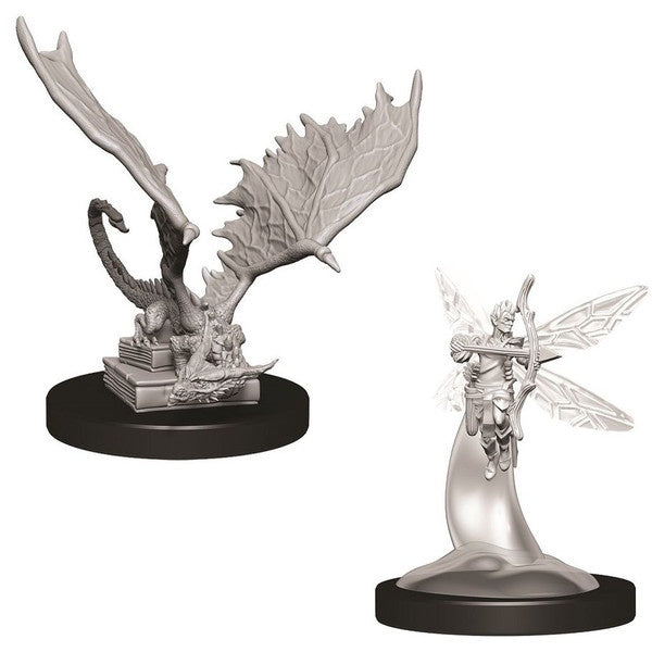 DUNGEONS & DRAGONS NOLZUR'S MARVELOUS UNPAINTED MINI: PSEUDODRAGON & SPRITE