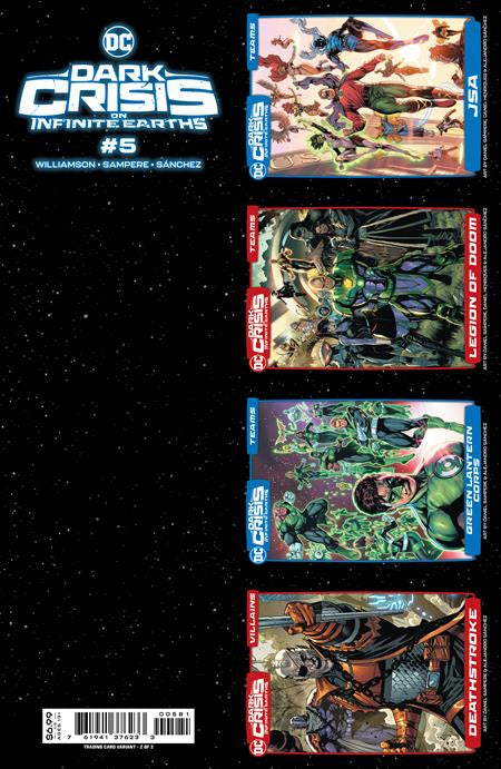 DARK CRISIS ON INFINITE EARTHS #5 (OF 7) CVR H PERFORATION TRADING CARD 2 OF 2 CARD STOCK VARIANT