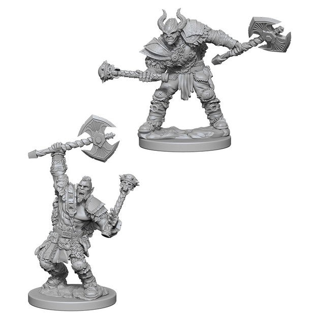 PATHFINDER BATTLES DEEP CUTS UNPAINTED MINI: HALF ORC BARBARIAN (MALE)