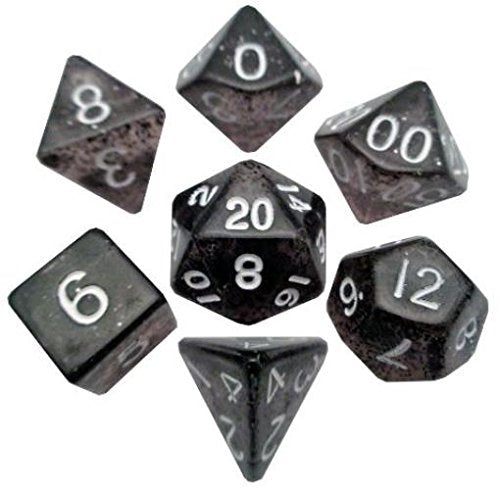 MDG MINI POLYHEDRAL DICE SET - ETHEREAL BLACK