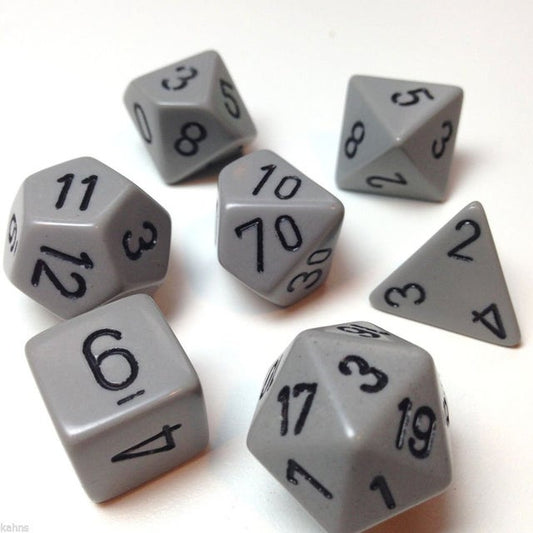 CHESSEX 7 DIE POLYHEDRAL DICE SET: OPAQUE GREY/BLACK