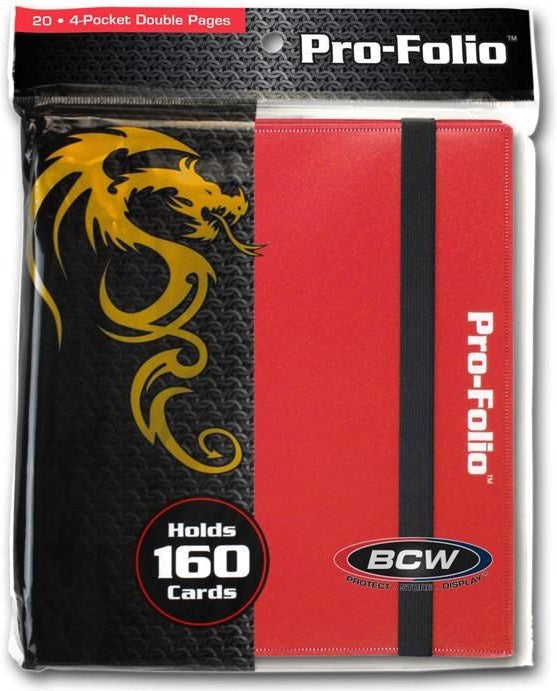 BCW 4 POCKET 20 PAGE PRO-FOLIO (RED)