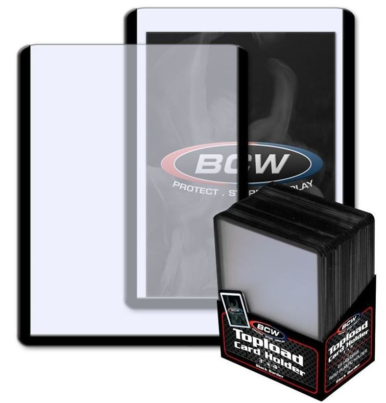 BCW 3 x 4 INCH TOPLOADER - BLACK BORDER