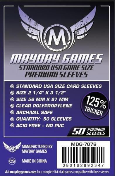 MAYDAY PREMIUM 50 PACK 56 X 87MM CARD SLEEVES