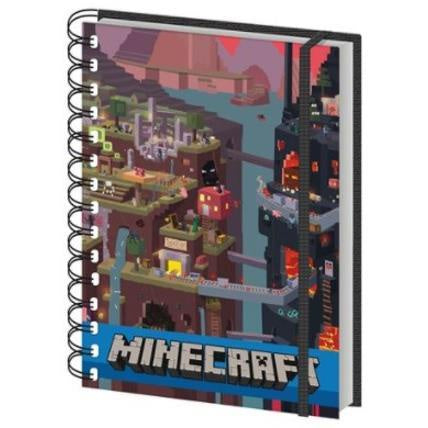 MINECRAFT WORLD RED SPIRAL NOTEBOOK