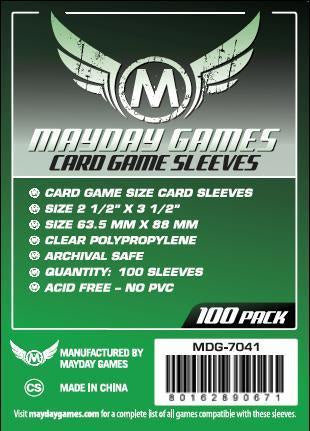 MAYDAY 100 PACK 63.5 X 88MM CARD SLEEVES