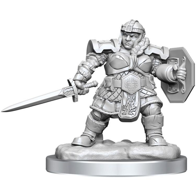 DUNGEONS & DRAGONS NOLZUR'S MARVELOUS UNPAINTED MINI: DWARF FIGHTER FEMALE