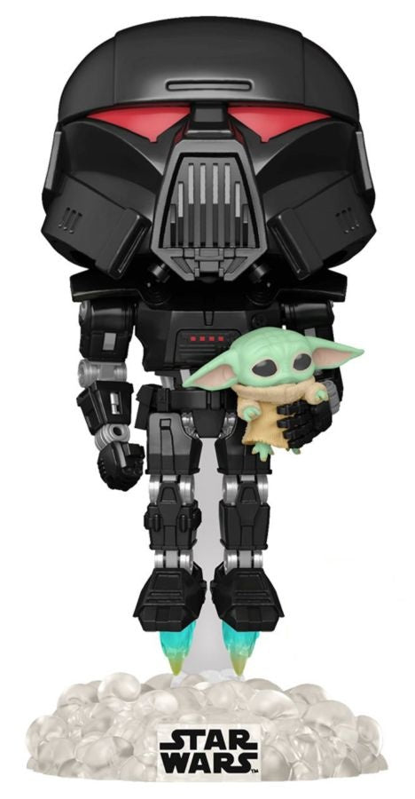POP! STAR WARS MANDALORIAN: DARK TROOPER AND CHILD GLOW