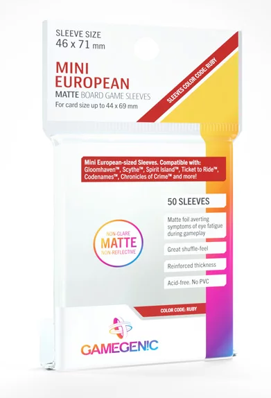GAMEGENIC MATTE MINI EUROPEAN BOARD GAME SLEEVE