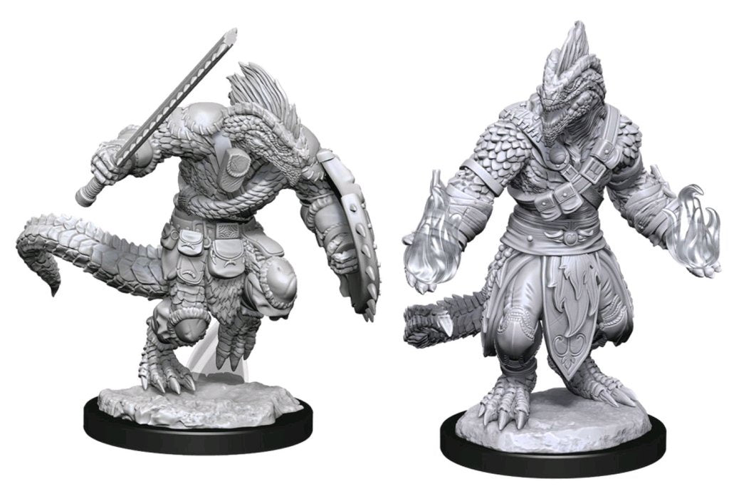 DUNGEONS & DRAGONS NOLZUR'S MARVELOUS UNPAINTED MINI: LIZARDFOLK BARBARIAN & LIZARDFOLK CLERIC