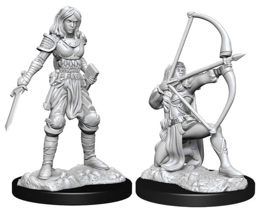 PATHFINDER BATTLES DEEP CUTS UNPAINTED MINI: HUMAN FEMALE FIGHTER