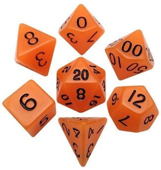MDG GLOW IN THE DARK DICE SET- ORANGE