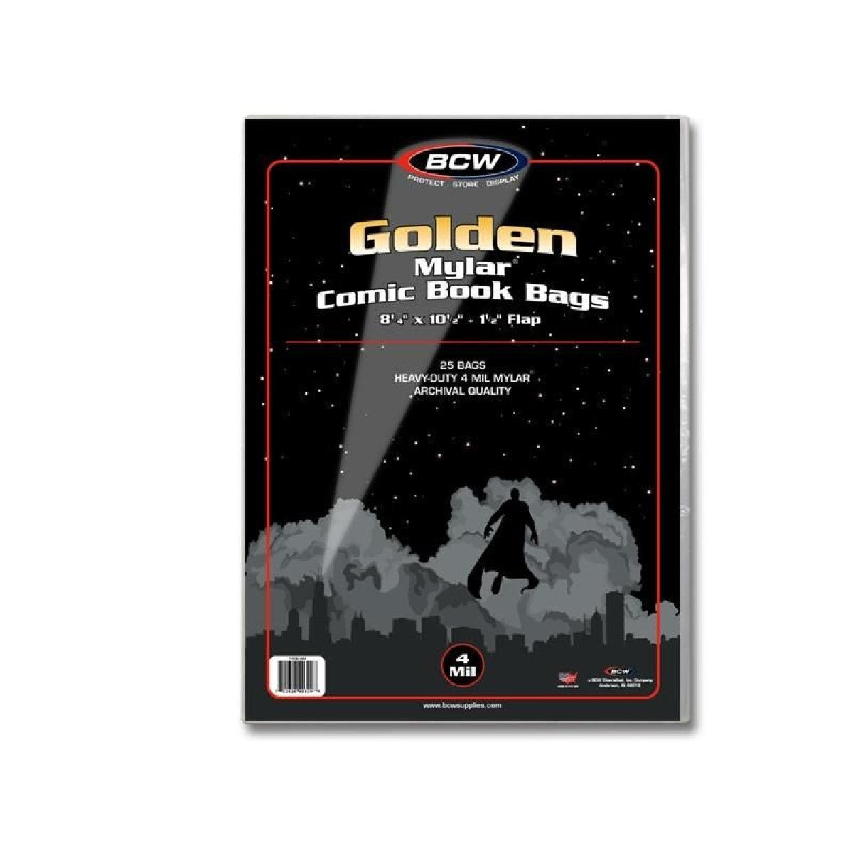 BCW GOLDEN MYLAR BAGS (4 MIL) - 25 bags