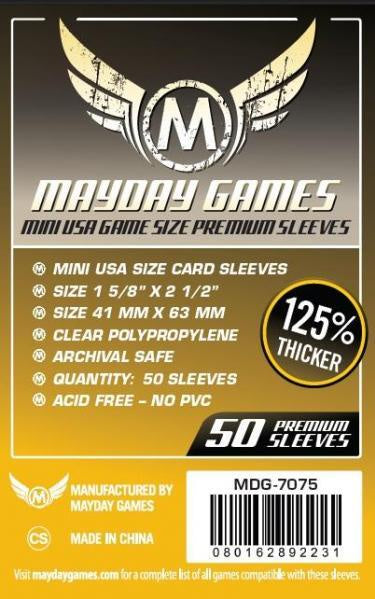 MAYDAY PREMIUM 50 PACK 41 X 63 MM CARD SLEEVES