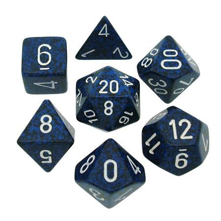 CHESSEX 7 DIE POLYHEDRAL DICE SET: SPECKLED STEALTH