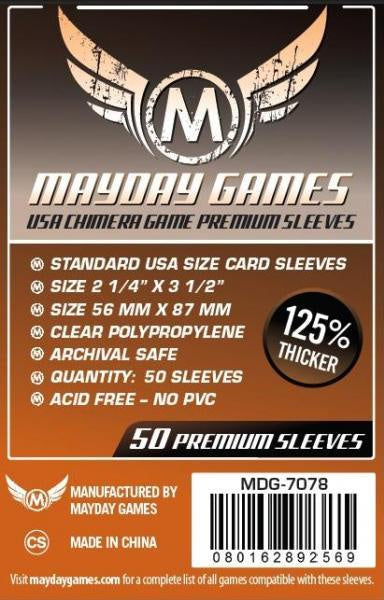 MAYDAY PREMIUM 50 PACK 57.5 X 89 MM CARD SLEEVES