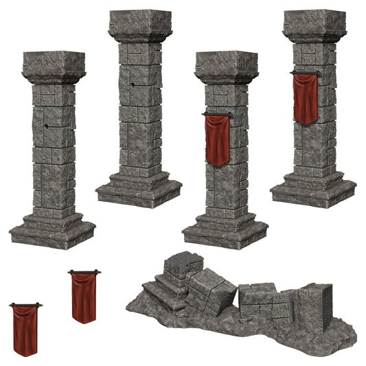 PATHFINDER BATTLES DEEP CUTS UNPAINTED MINI: PILLARS AND BANNERS