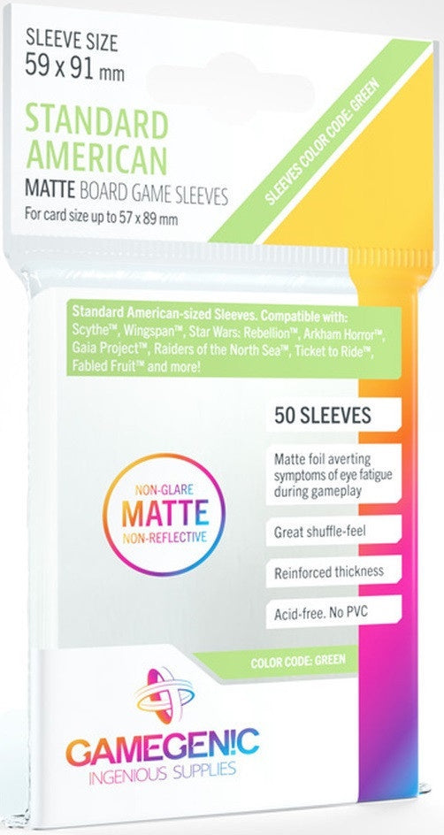 GAMEGENIC STANDARD AMERICAN MATTE BOARD GAME SLEEVES