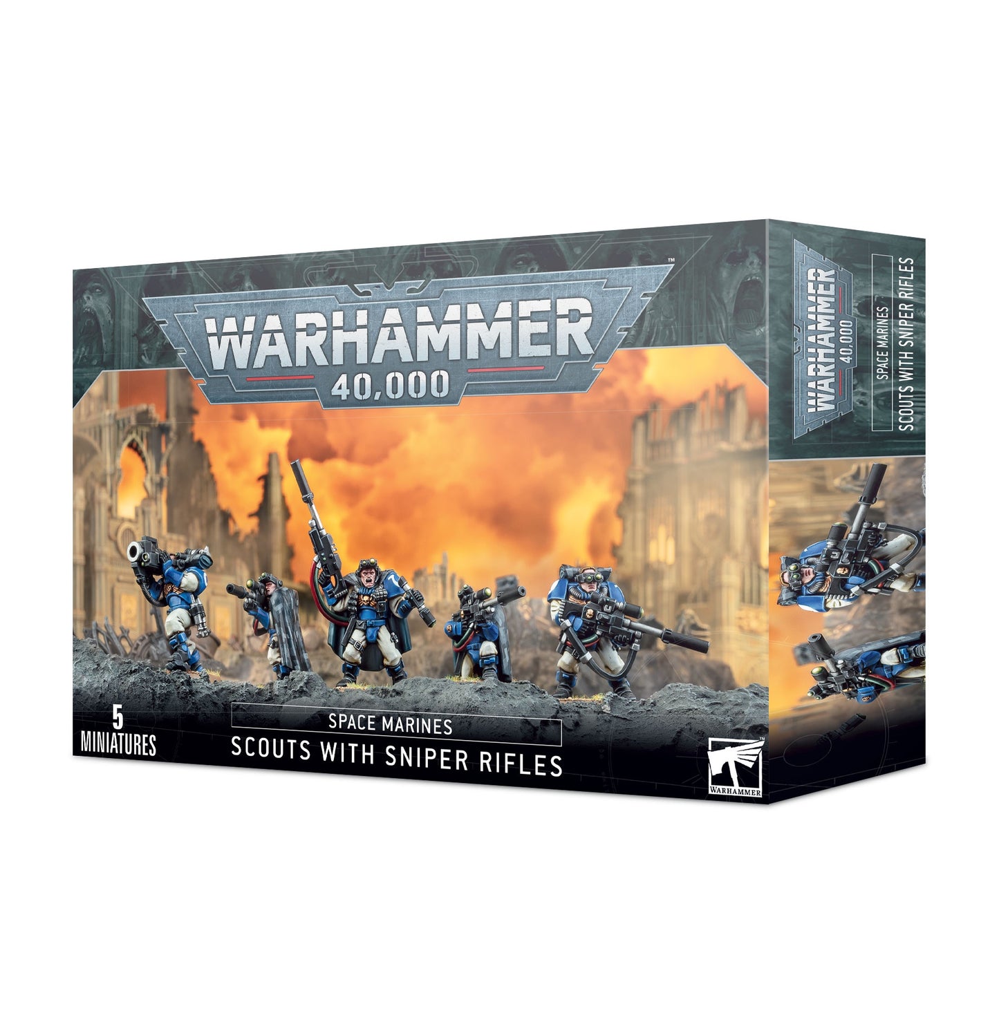 40K SPACE MARINE SCOUTS WITH SNIPER RIFLES