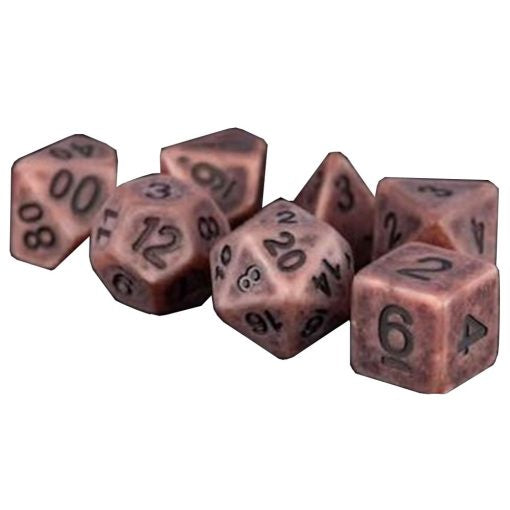 MDG RESIN 7 DIE POLYHEDRAL DICE SET - ANCIENT COPPER