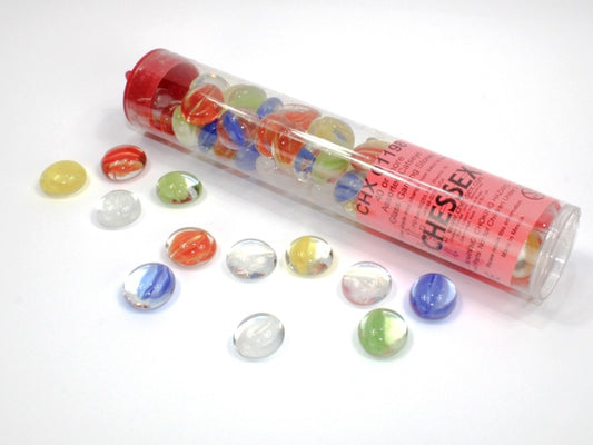 CHESSEX GLASS GAMING STONES: ASSORTED CATSEYE (40+)