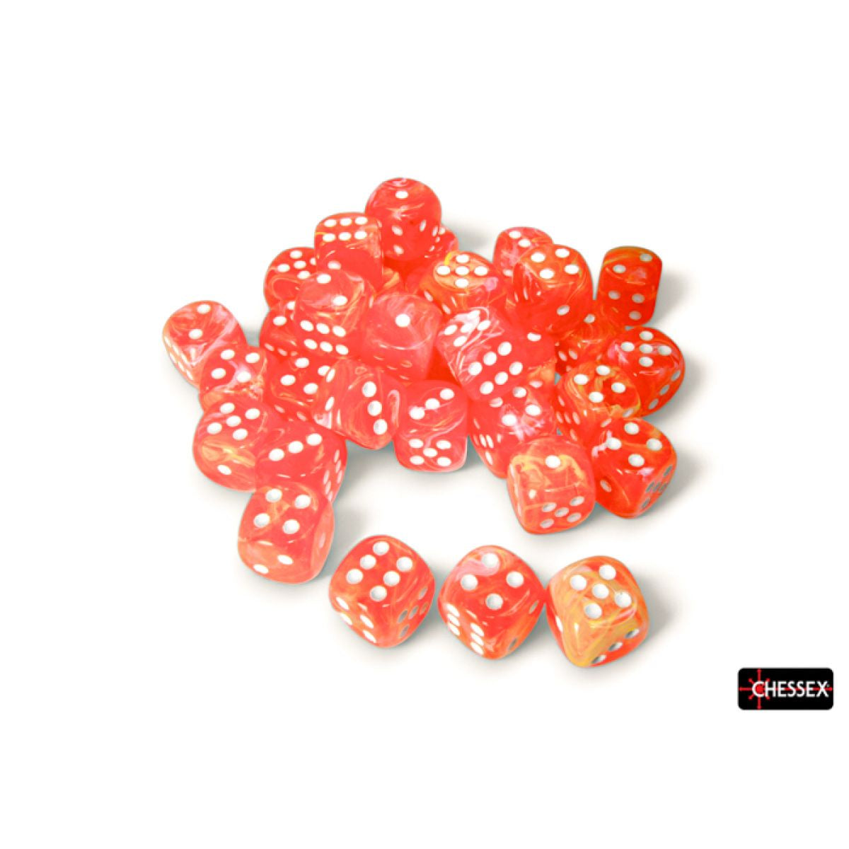 CHESSEX 12mm D6 DICE BLOCK (36 DICE) - FESTIVE DAHLIE/WHITE
