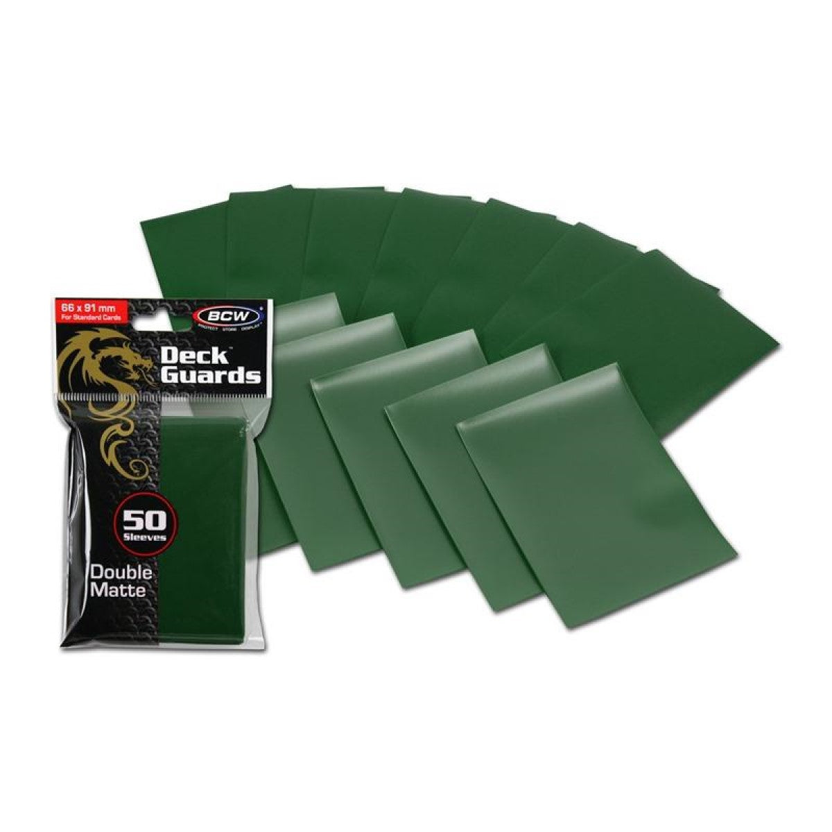 BCW DECK GUARDS (50) : GREEN STANDARD SLEEVES