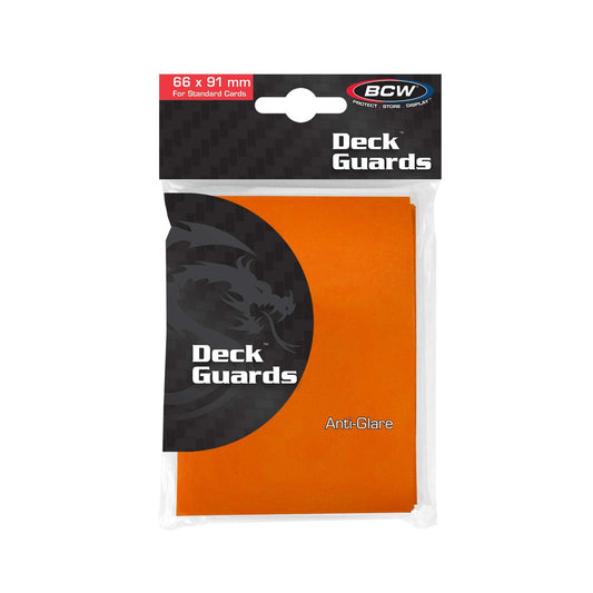 BCW DECK GUARDS (50) : ORANGE STANDARD SLEEVES