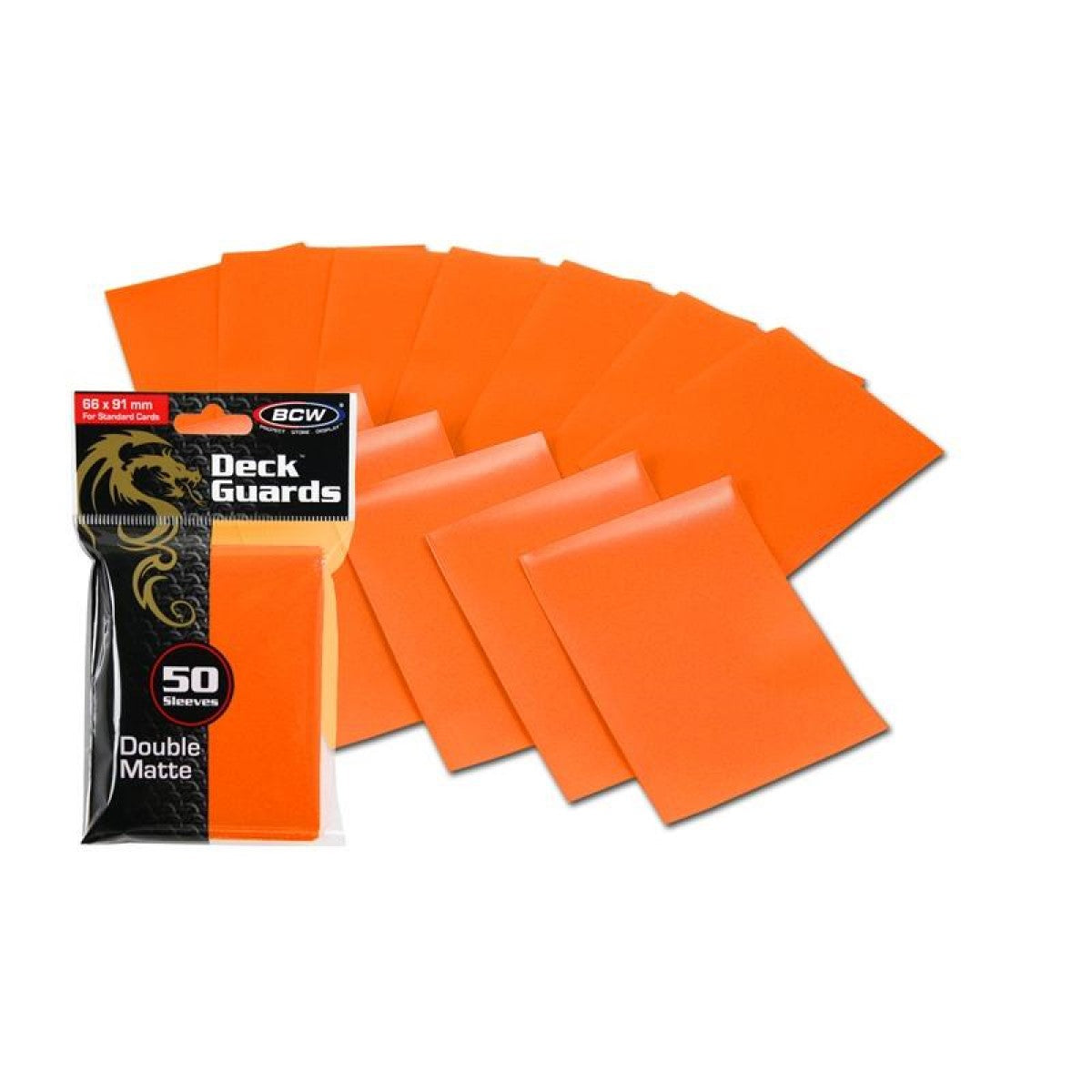 BCW DECK GUARDS (50) : ORANGE STANDARD SLEEVES