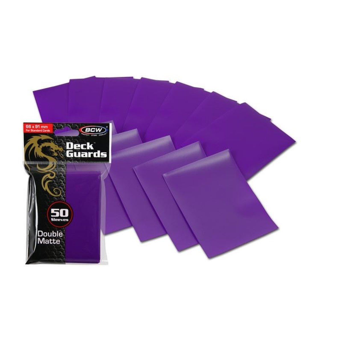 BCW DECK GUARDS (50) : PURPLE STANDARD SLEEVES