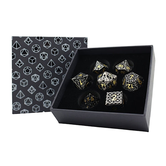 LPG METAL RPG DICE SET - CELTIC BLACK & GOLD