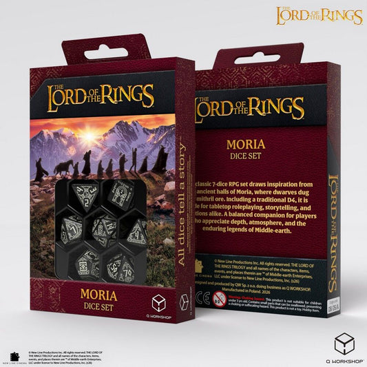THE LORD OF THE RINGS MORIA DICE SET - GLOW IN THE DARK