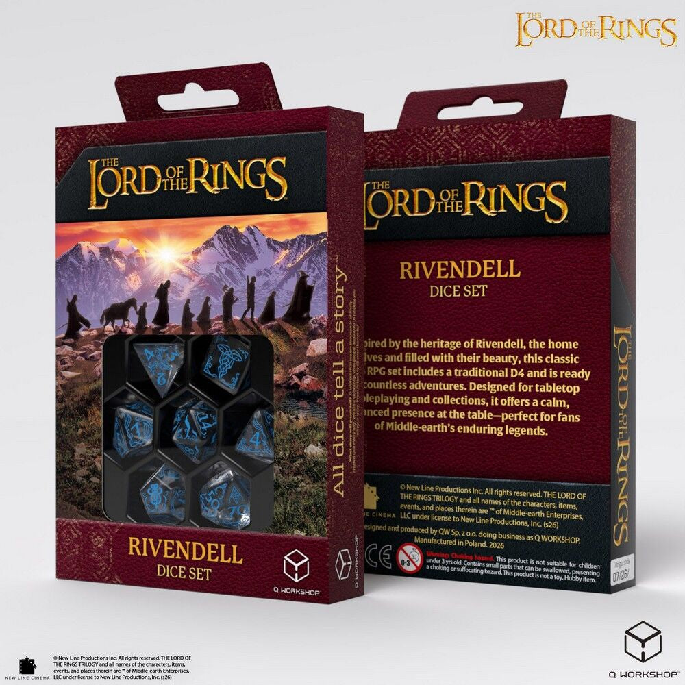 THE LORD OF THE RINGS RIVENDELL DICE SET - STONE