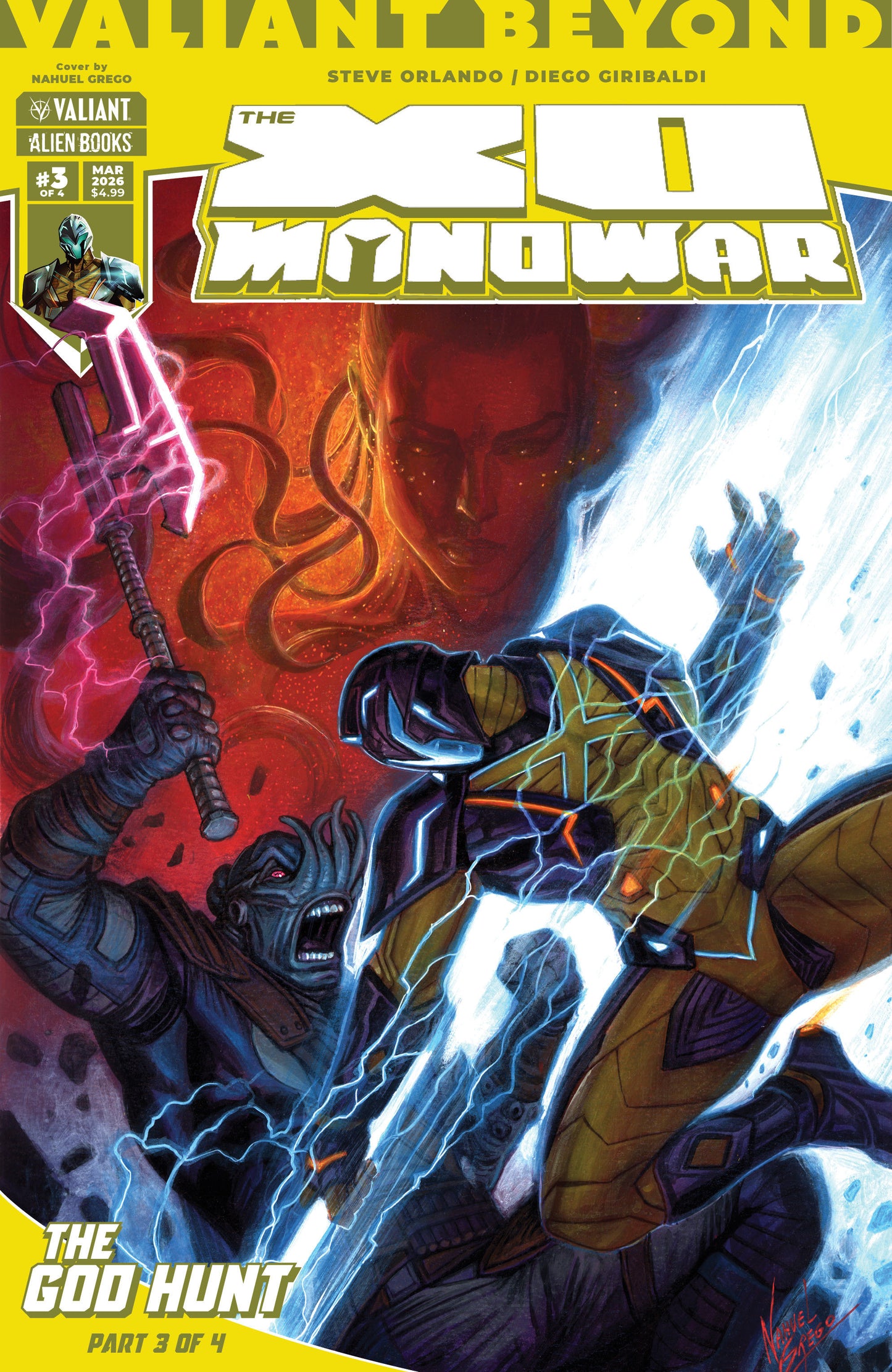 Valiant Beyond: The X O Manowar #7  The God Hunt #3 Cover A (Grego)