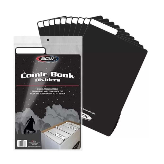 BCW COMIC BOOK DIVIDERS - BLACK (25 COUNT)