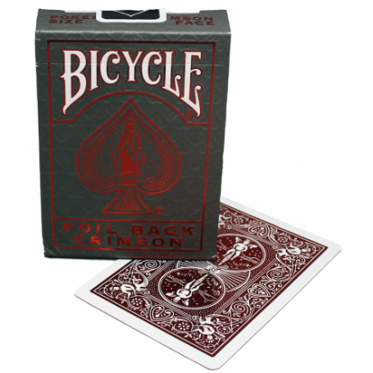 BICYCLE FOIL BACK CRIMSON PLAYING CARDS