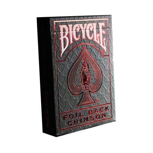 BICYCLE FOIL BACK CRIMSON PLAYING CARDS