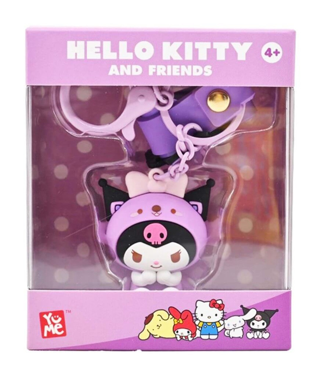 HELLO KITTY KEYCHAIN W/ HAND STRAP ANIMALS -  KUROMI