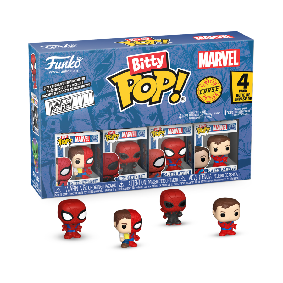 POP! MARVEL: SPIDER-MAN PETER PARKER SPLIT BITTY POP FOUR PACK