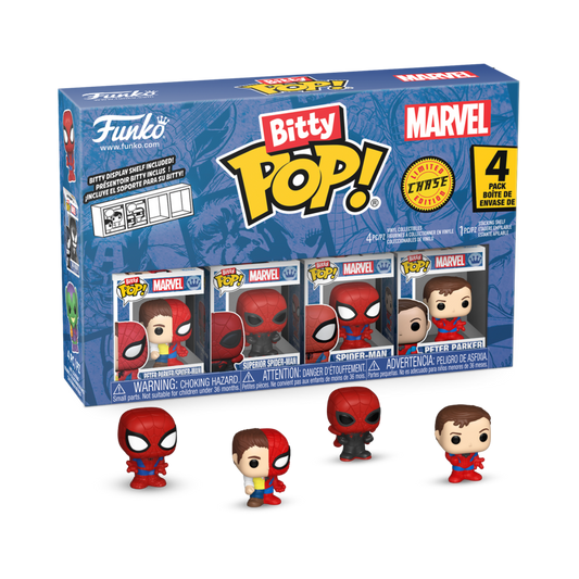 POP! MARVEL: SPIDER-MAN PETER PARKER SPLIT BITTY POP FOUR PACK