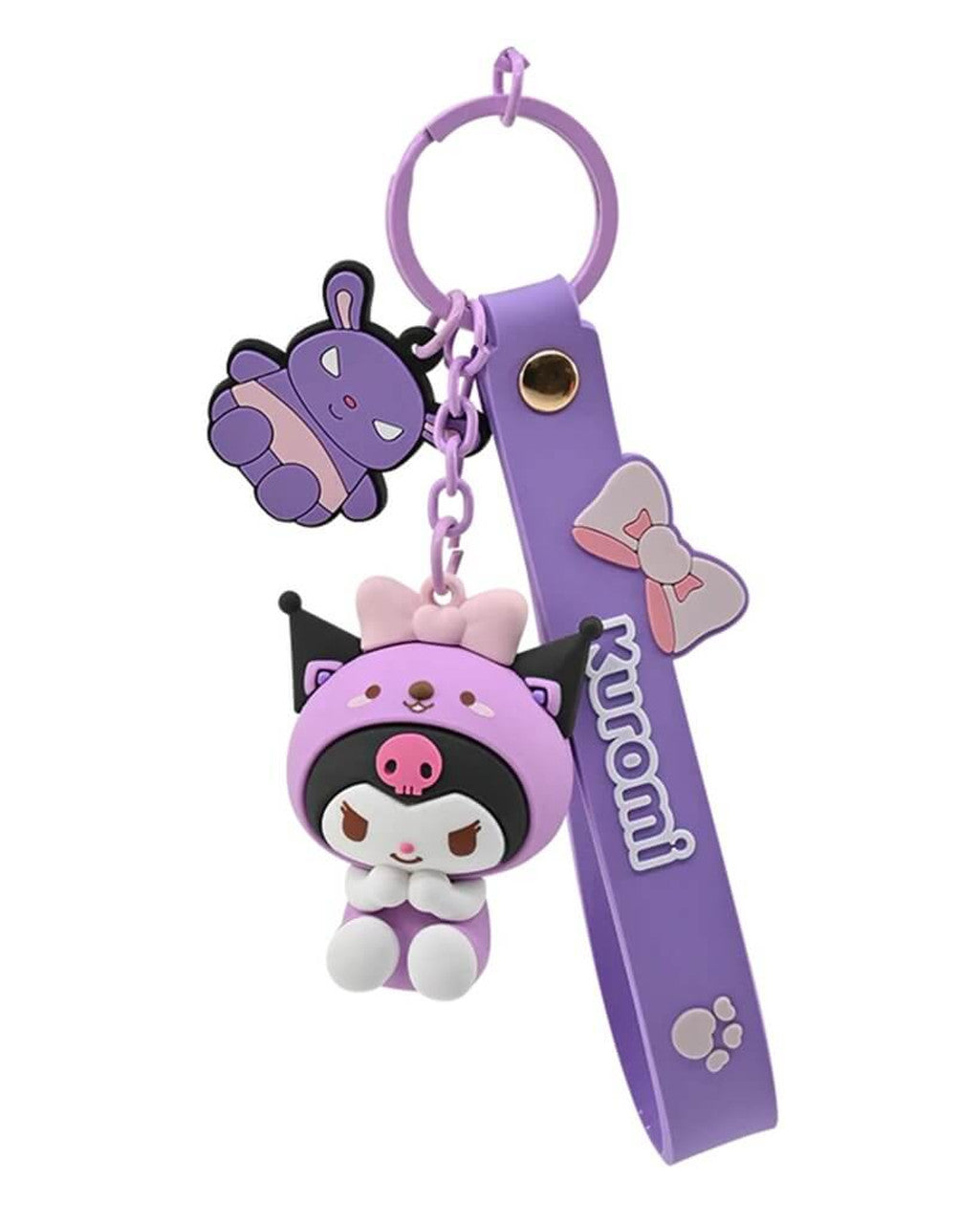 HELLO KITTY KEYCHAIN W/ HAND STRAP ANIMALS -  KUROMI