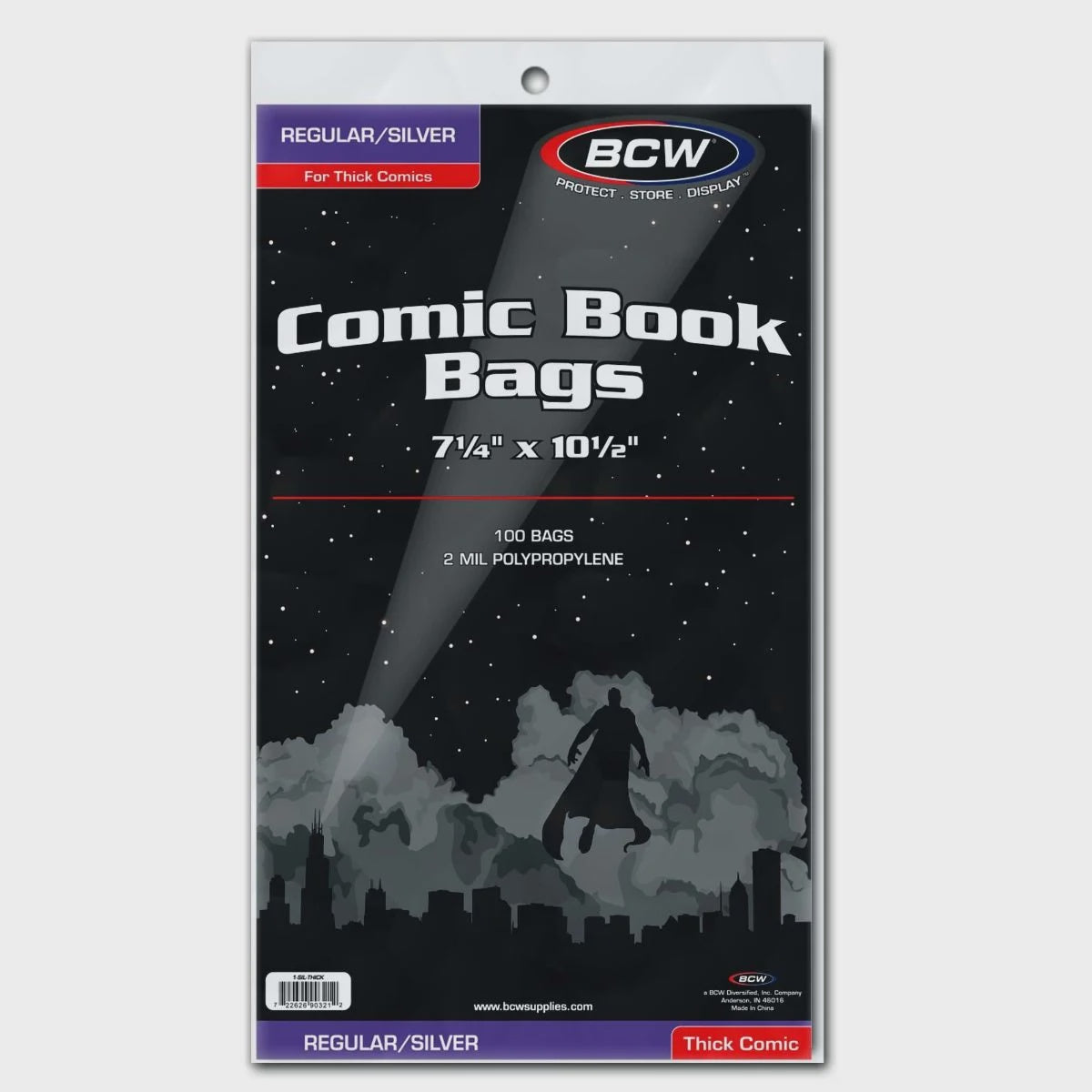 BCW COMIC BOOK BAGS SILVER (For Thick Comics)